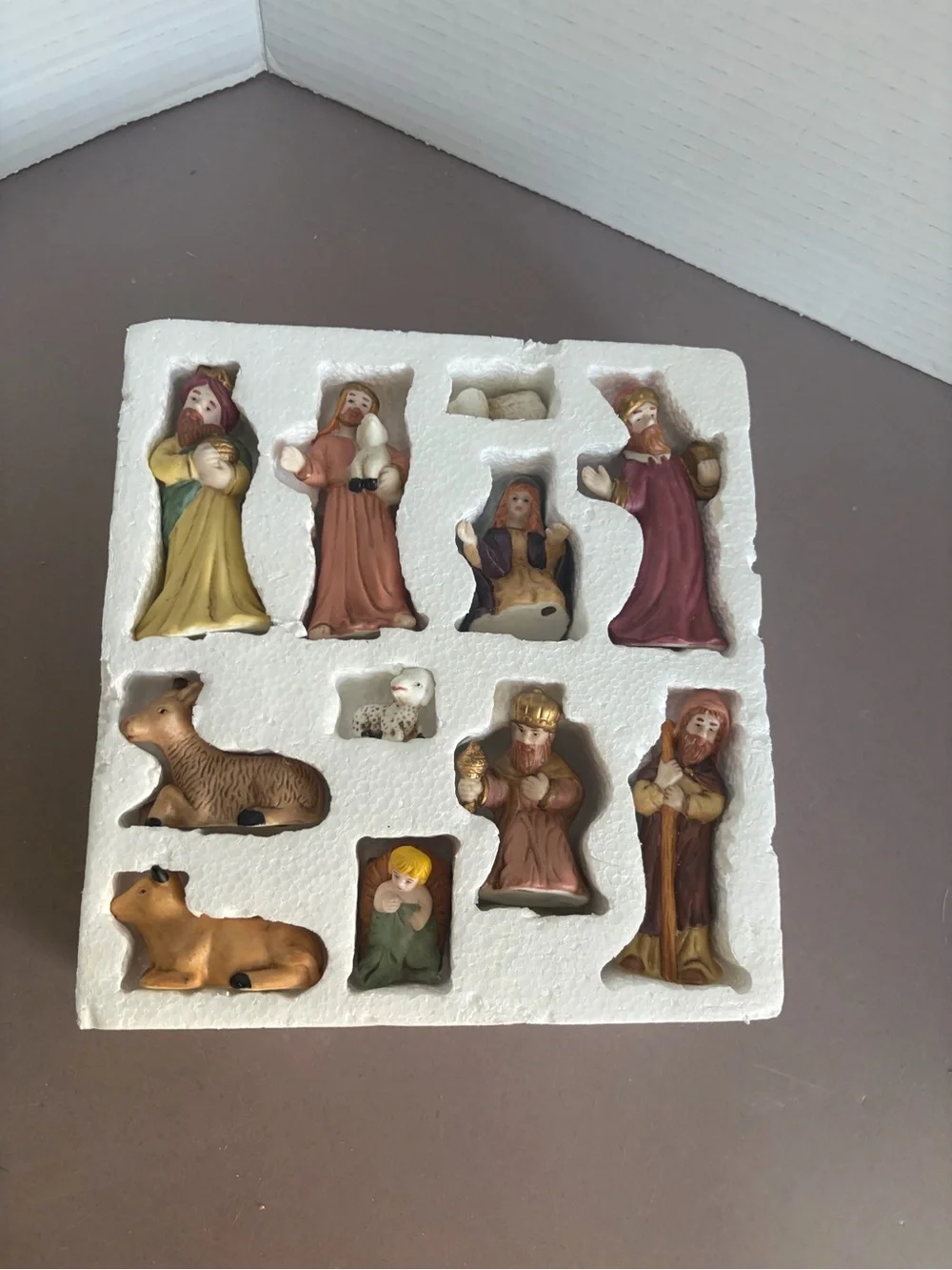 Hand-Painted Small Nativity Figurine Set - Assorted Colors